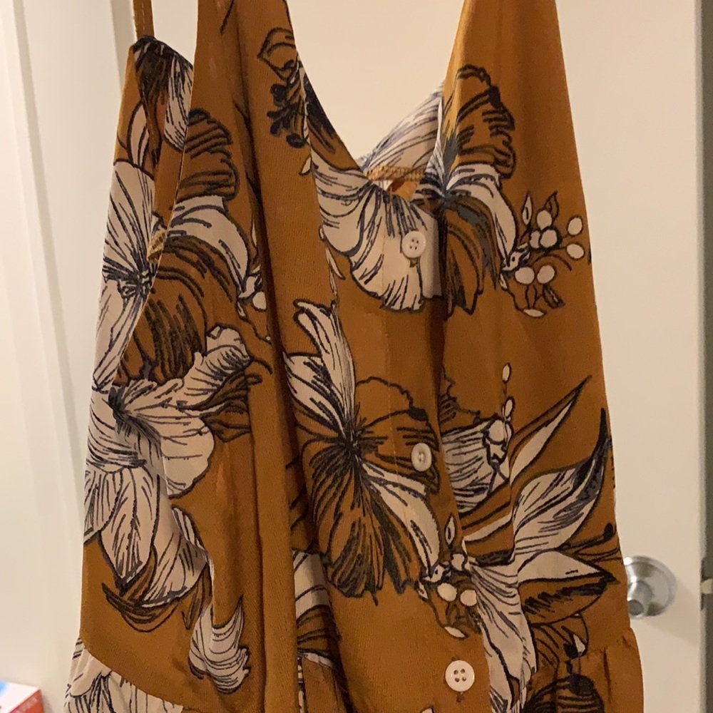 Mustard Floral Maxi Dress Plus Size - Picture 4 of 4